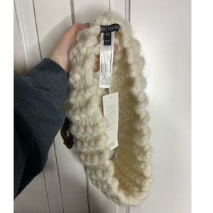 Eileen Fisher White Knit Infinity Scarf